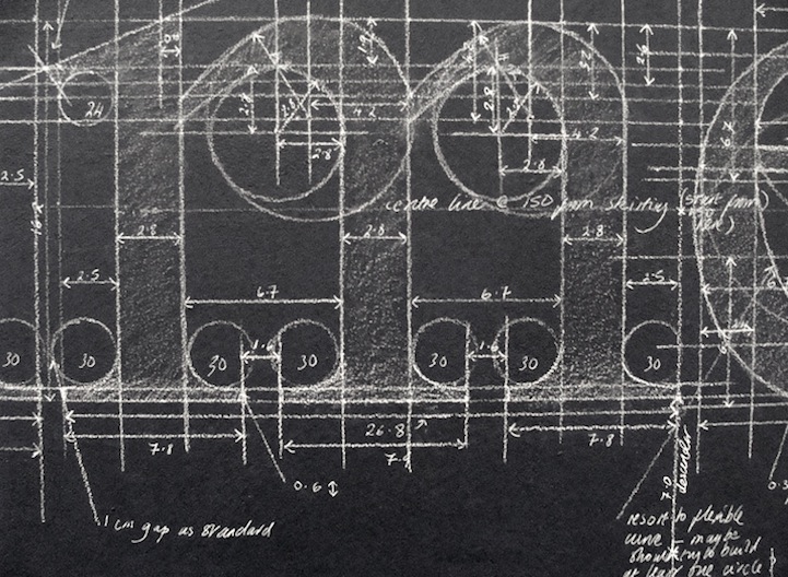 Meticulous Blueprint Chalk Typography by Liz Collini